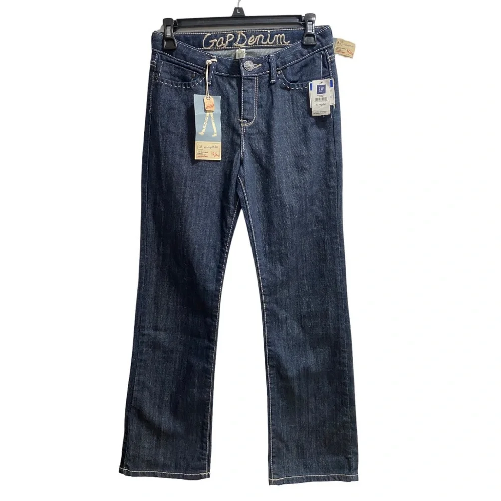 Gap‎ Denim Straight Leg Adjustable Waist sz. 12 Regular, stretch NWT